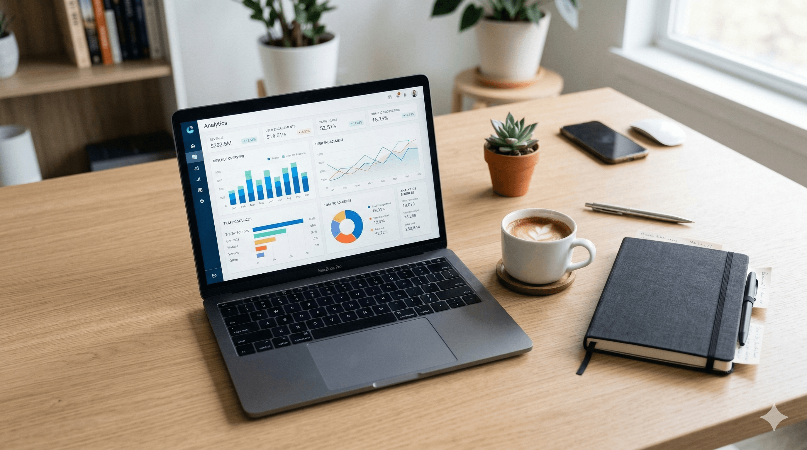 Analytics dashboard showing business results